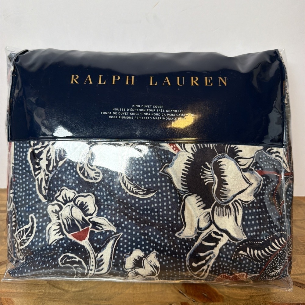 Ralph Lauren Mirabelle King Duvet Cover Floral Indigo Blue 108" x 96" in NIP - Picture 2 of 5
